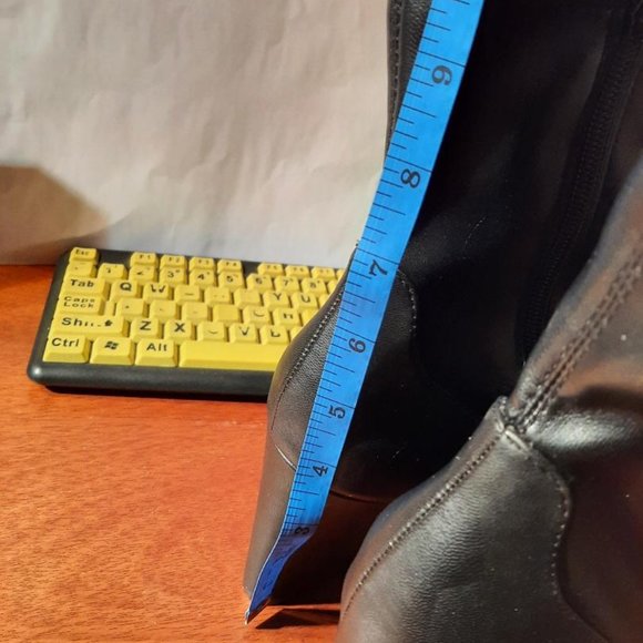 NEW ! Open Edit Jimmie Pointed Toe Wedge Bootie Black Women Size 8 - Picture 6 of 6